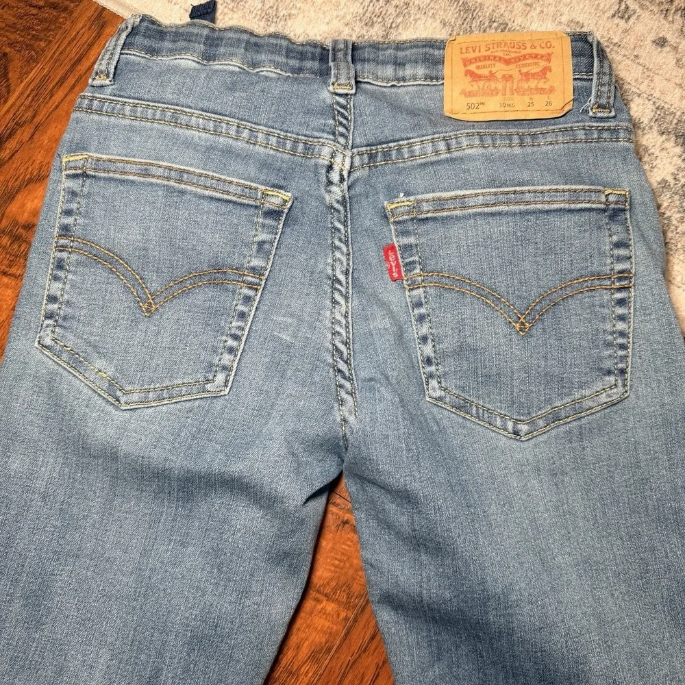 Levi's 502 Boys 10Reg Jeans Adjustable Waist Medium Wash Straight Leg Denim